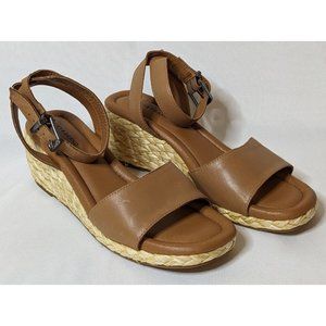 Lucky Brand Brown Women Strap Wedge Espadrille Sandal Size 8.5 M New Without Tag